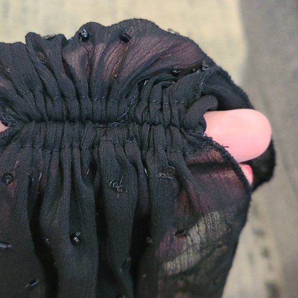 NWT Free People One Shoulder Square Neck Fairuza Black Sequin Tunic Tank Top - Picture 5 of 7